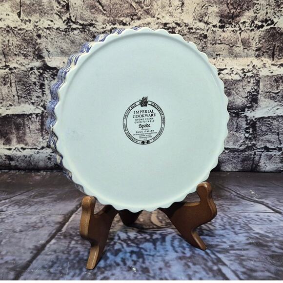 Vintage Spode Blue Italian Oven to talbe fluted Dish Made in England - Picture 5 of 5